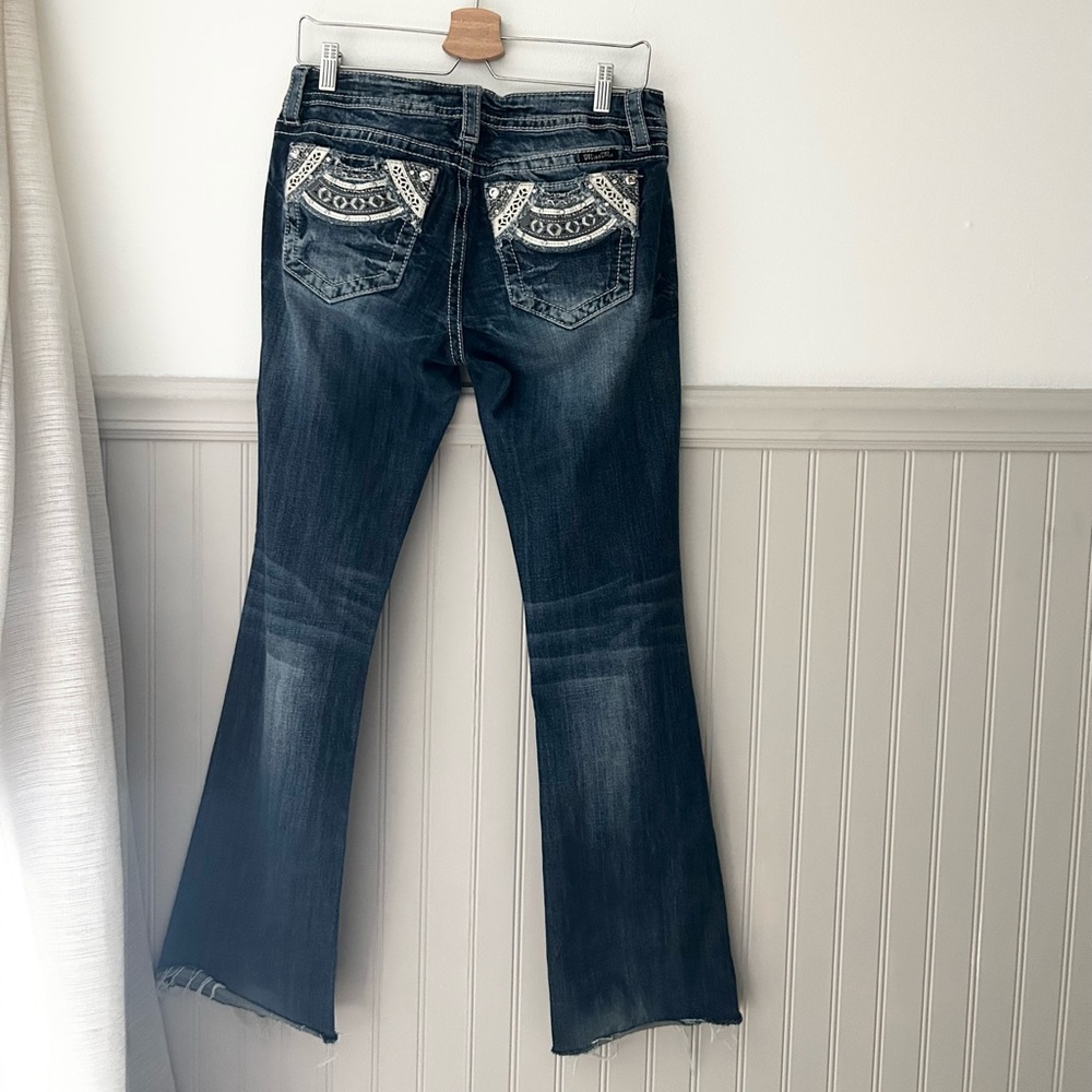 Miss Me Size 30 Dark Blue Mid Rise Boot Cut Jeans